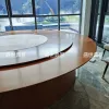 Nantong Seafood Hotel solid wood dining table, restaurant luxury private room, light luxury electric round table, club electric revolving table details Picture